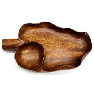 Vintage MCM 60s Monkey Pod Hawaii Wood Serving Dish